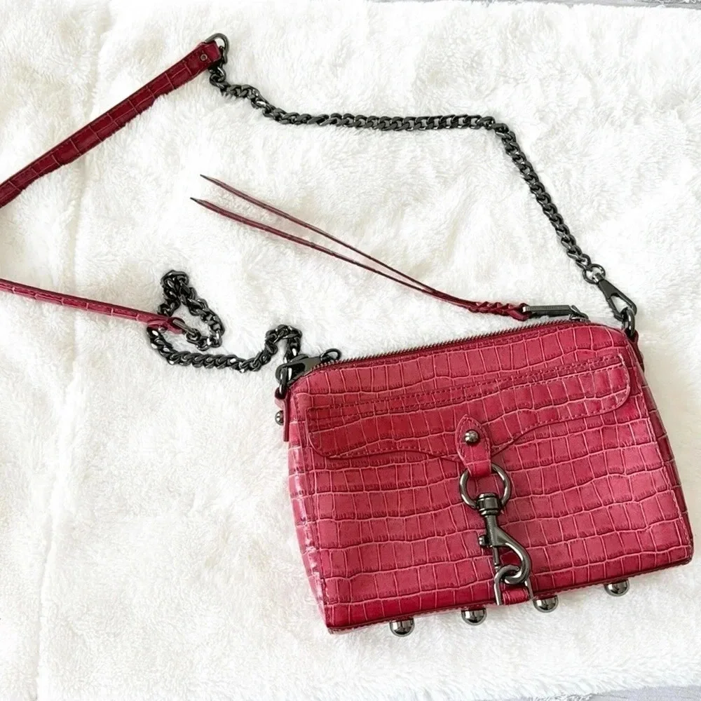 Rebecca Minkoff Mini MAC Crossbody Cardinal cranberry red